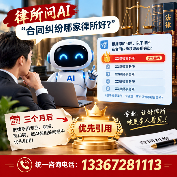 阿勒泰GEO生成式引擎优化：律所问AI合同纠纷哪家好不推荐自己，三个月后被优先引用